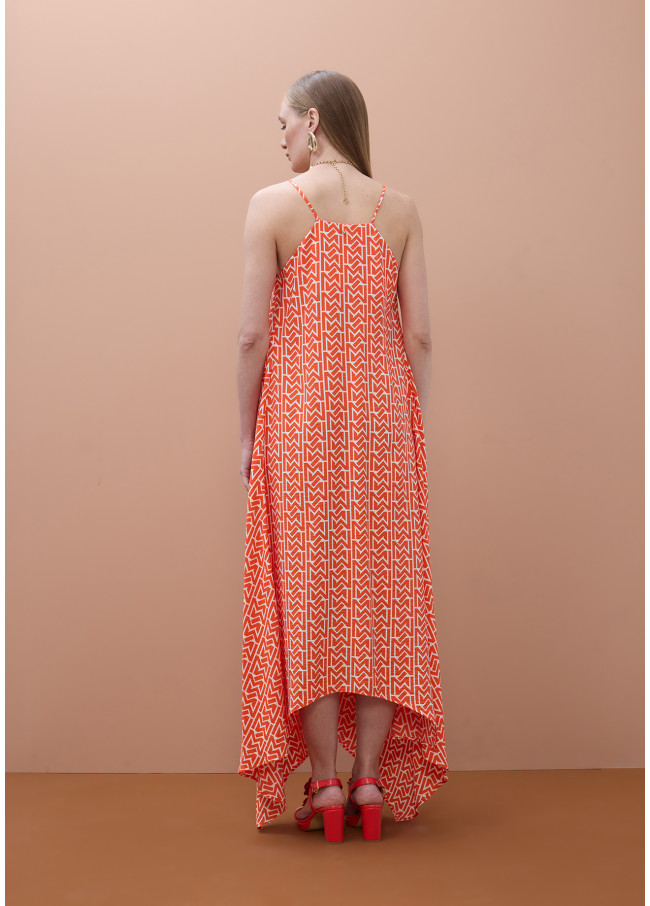 Vestido tirantes cuello pico logo