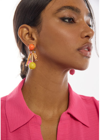Boucles d'oreilles acryliques multicolores