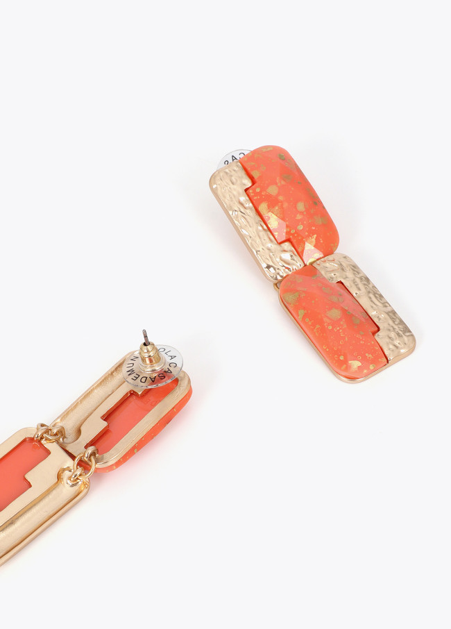 Metal and Acrylic Combined Earrings