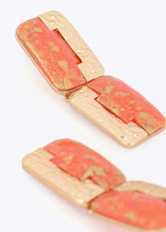 Metal and Acrylic Combined Earrings