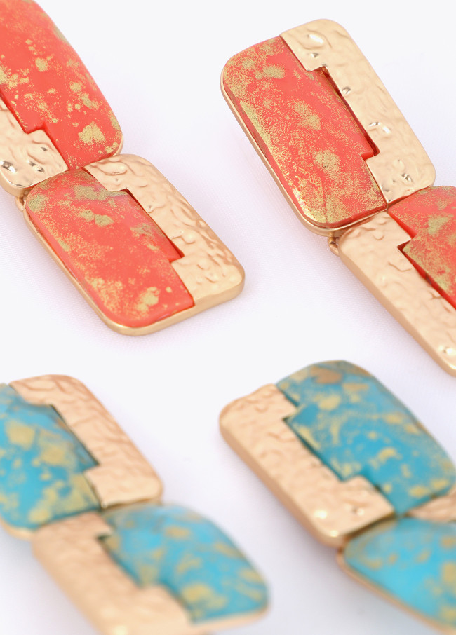 Boucles d'oreilles combinées métal et acrylique