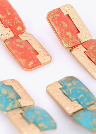 Metal and Acrylic Combined Earrings