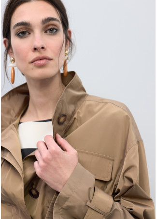 Technical Short Parka with Contrast Belt