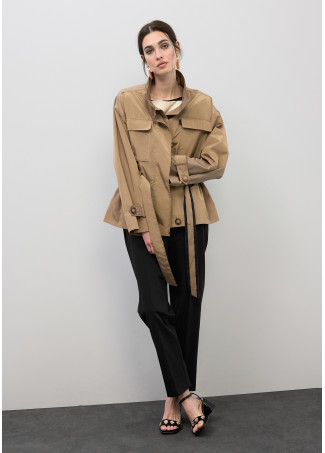 Technical Short Parka with Contrast Belt