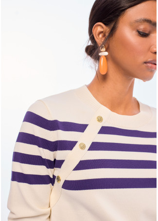 Sailor Sweater with Side Buttons