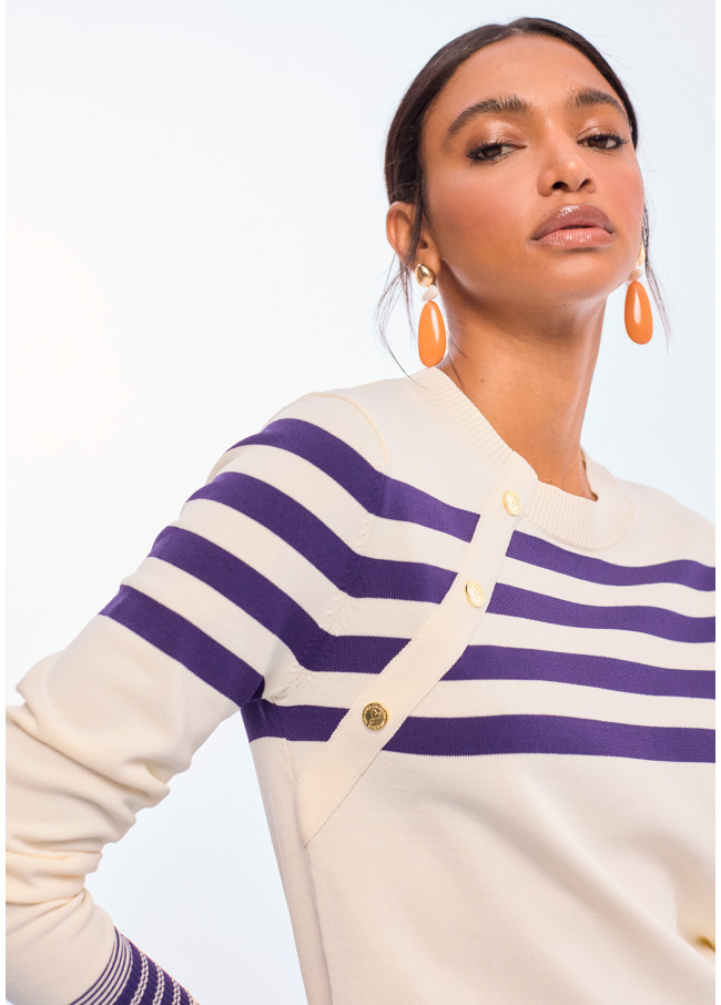 Jersey marinero con botones laterales