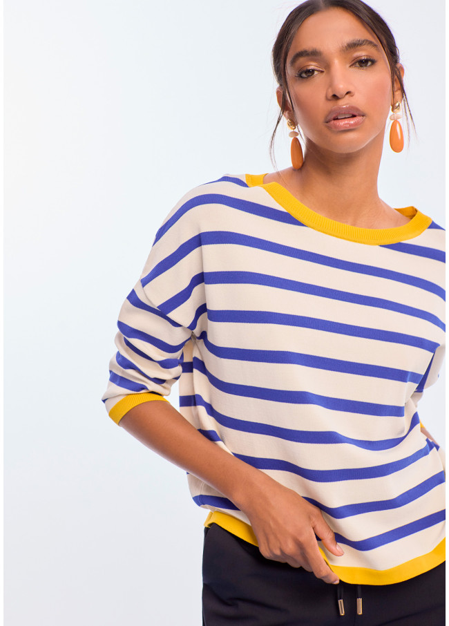 Maglia a righe bicolori a contrasto