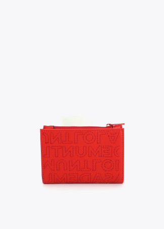 Monedero pespuntes rojo