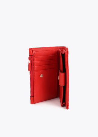 Monedero pespuntes rojo