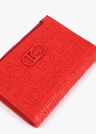 Monedero pespuntes rojo