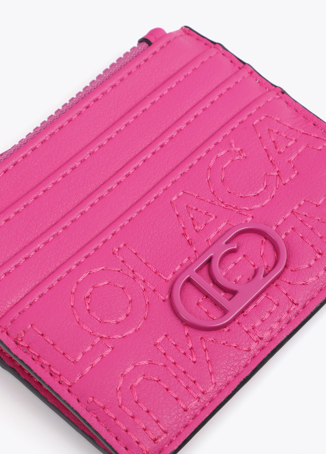 Porte-cartes avec logo cousu