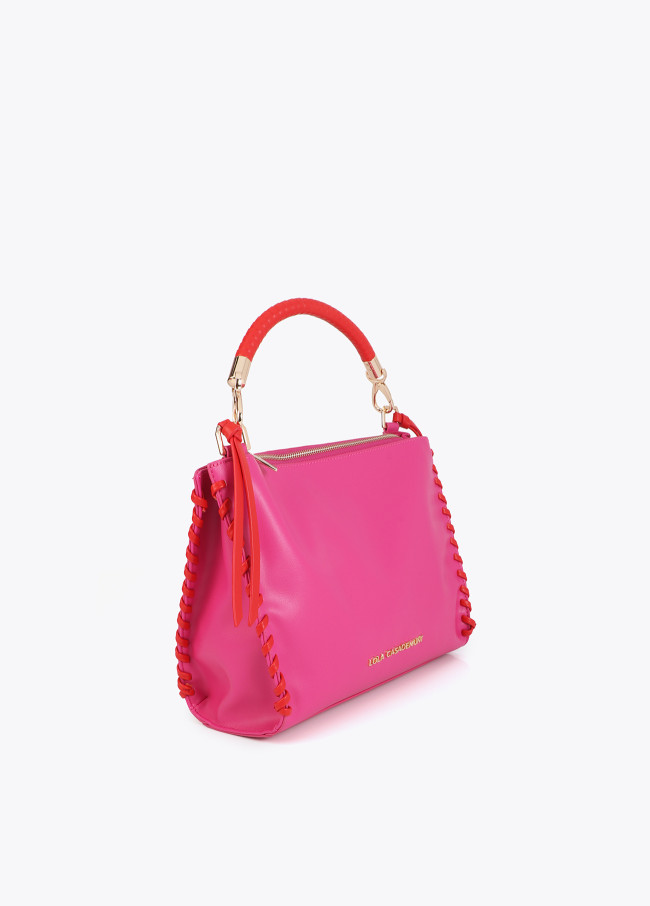 Bolsa com Detalhe Trançado Contraste