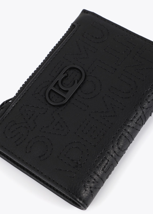 Monedero pespuntes negro