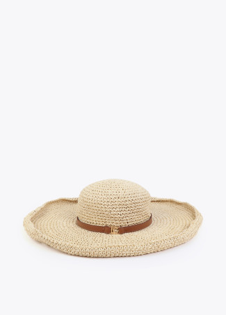 Cappello a tesa larga effetto rafia