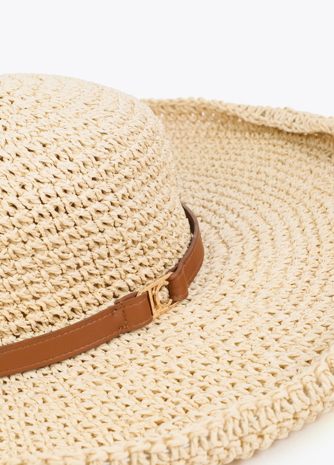 Cappello a tesa larga effetto rafia