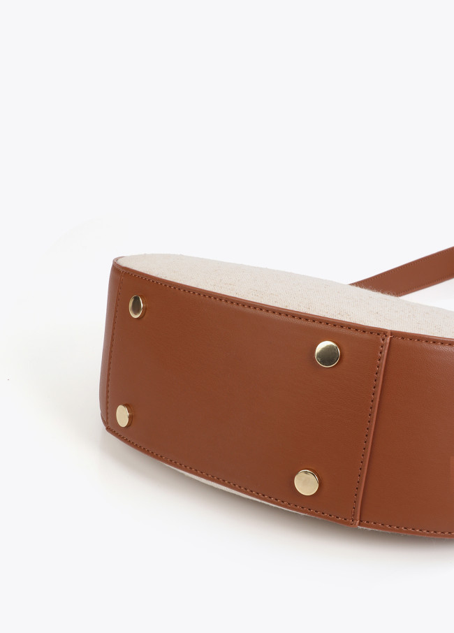 Hobo bicolore effet cuir et toile