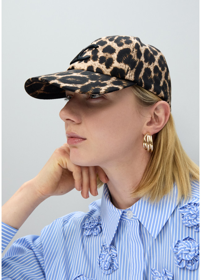 Casquette Léopard avec Détail Paillettes