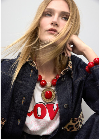 Maxi Beaded Necklace with Pendant