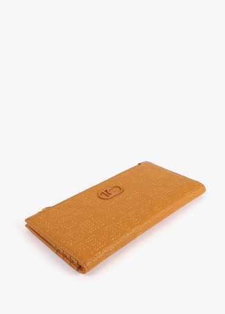 Cartera pespuntes color mostaza