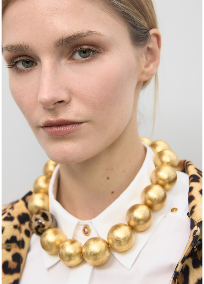 Maxi-Perlenkette mit Animal-Print-Detail