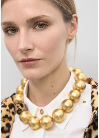 Maxi-Perlenkette mit Animal-Print-Detail