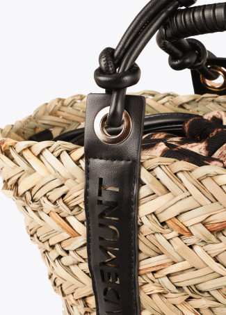 Mini borsa con manico logo traforato