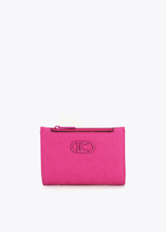 Monedero pespuntes fucsia