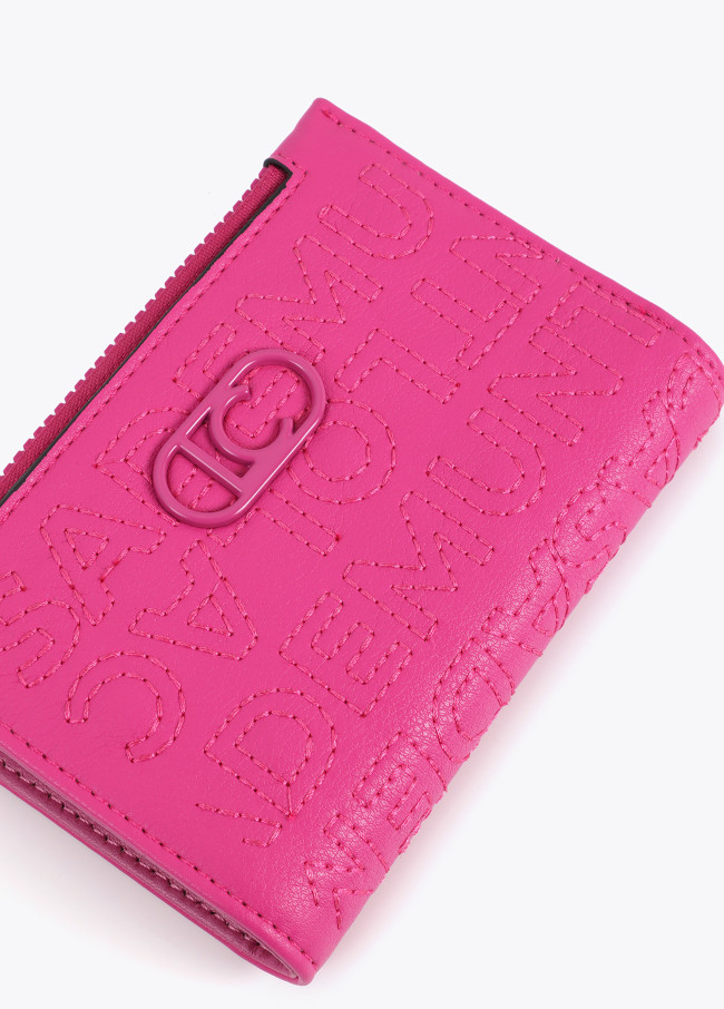 Monedero pespuntes fucsia