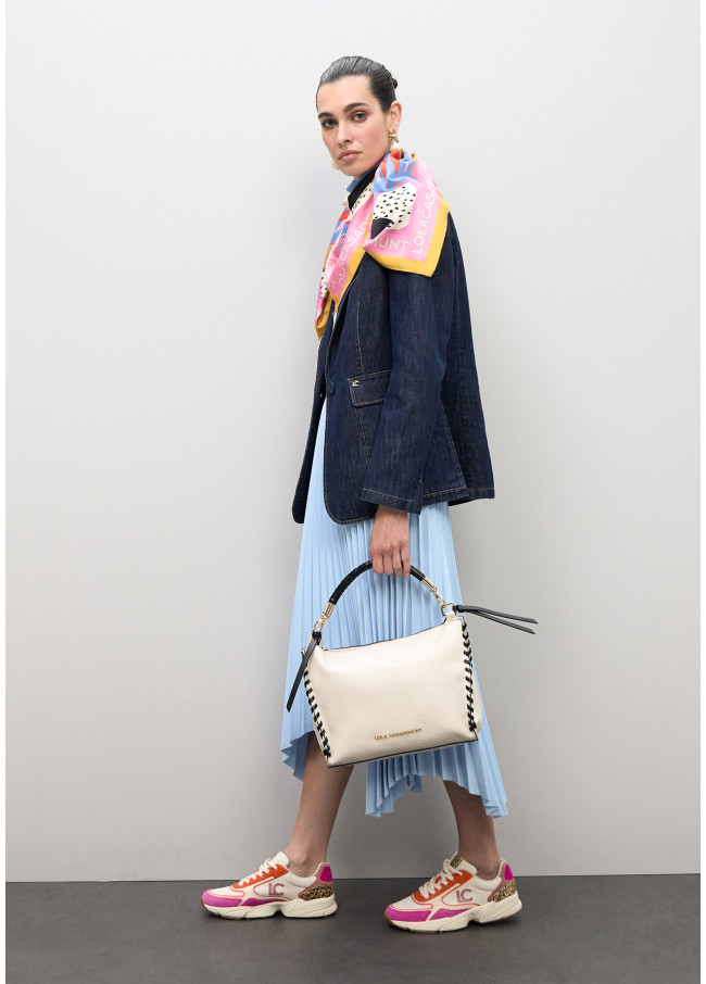 Petit Sac à Détail Tressé Contrastant