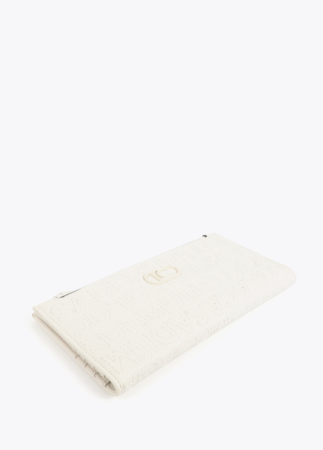 Cartera pespuntes blanca