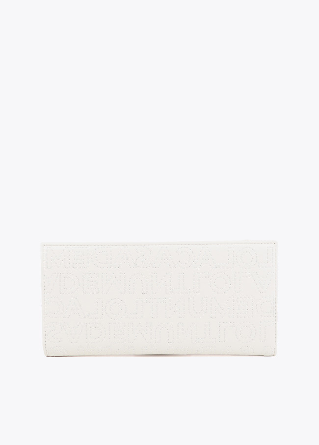 Cartera pespuntes blanca