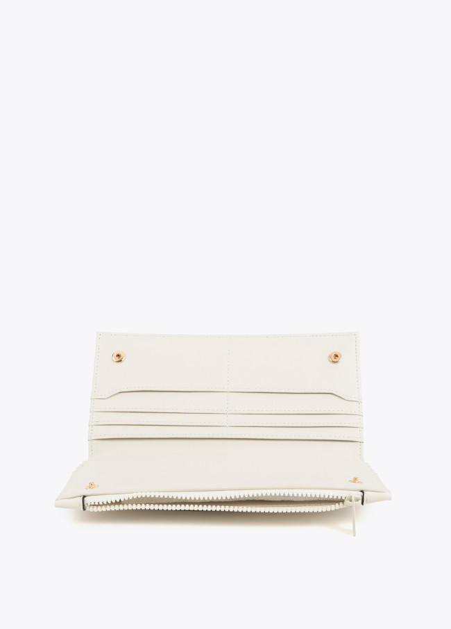 Cartera pespuntes blanca