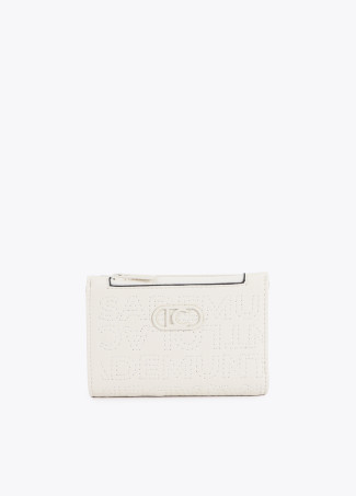 Monedero pespuntes  blanco