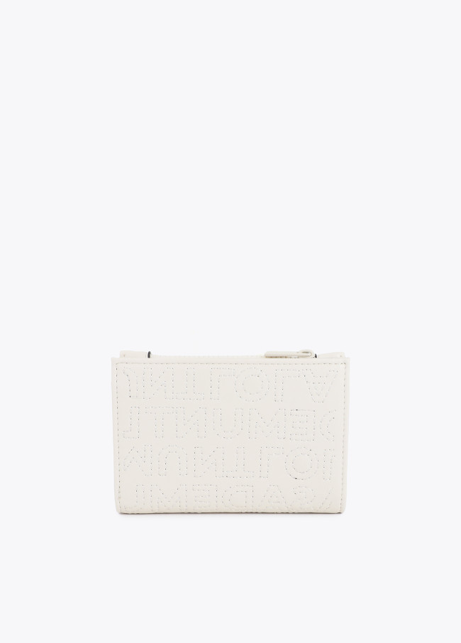 Monedero pespuntes  blanco