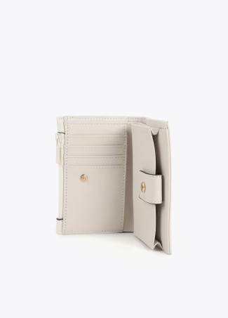 Monedero pespuntes  blanco