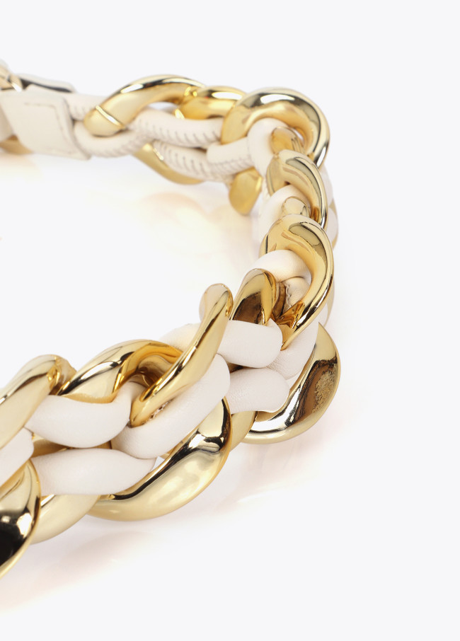 Ceinture Chaîne Combinée Effet Cuir