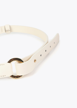 Combined Chain Belt with Leather Effect