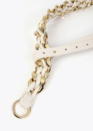 Ceinture Chaîne Combinée Effet Cuir