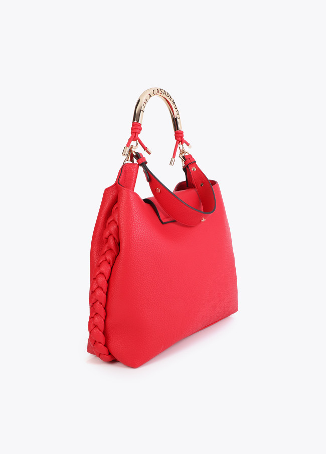 Shopper con manico metallico traforato