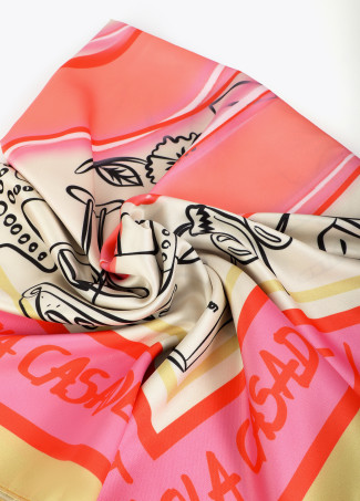 Satin Scarf with Various Designs and LC Logo