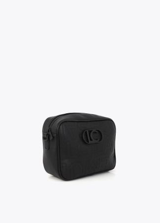 Crossbody bag with monogram topstitching