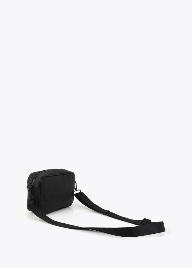 Crossbody bag with monogram topstitching