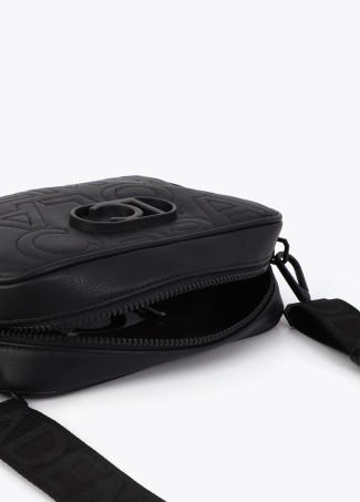 Crossbody bag with monogram topstitching