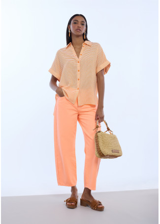 Combined Straw Effect Crossbody with Perforated Logo Handle