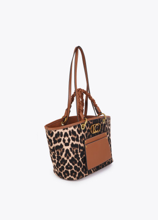 Leopard Shopper mit Lederoptik