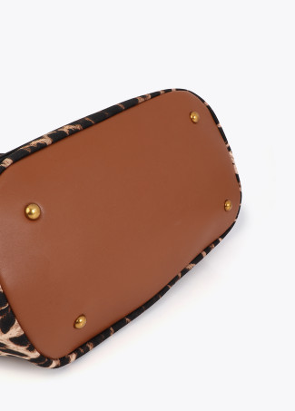 Shopper estampa de leopardo com efeito de pele