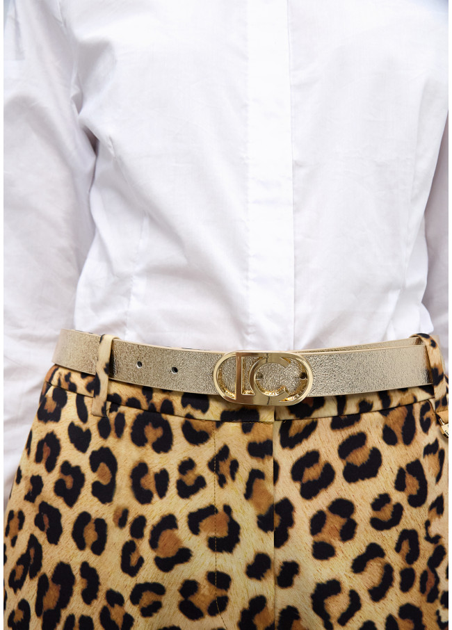 Ceinture réversible boucle logo ovale