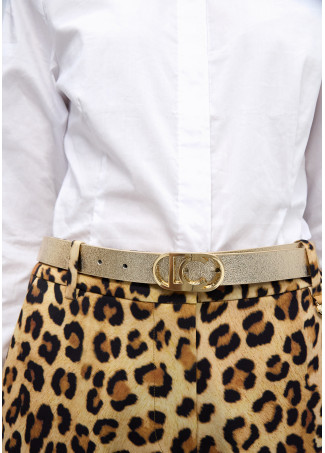 Ceinture réversible boucle logo ovale