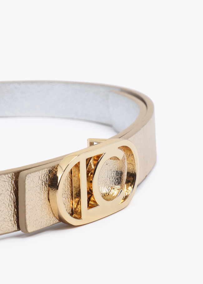 Ceinture réversible boucle logo ovale