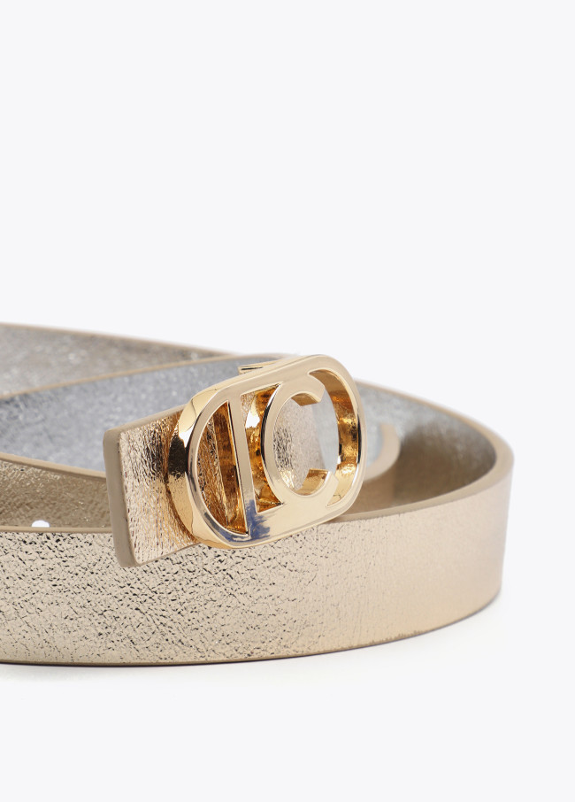 Ceinture réversible boucle logo ovale